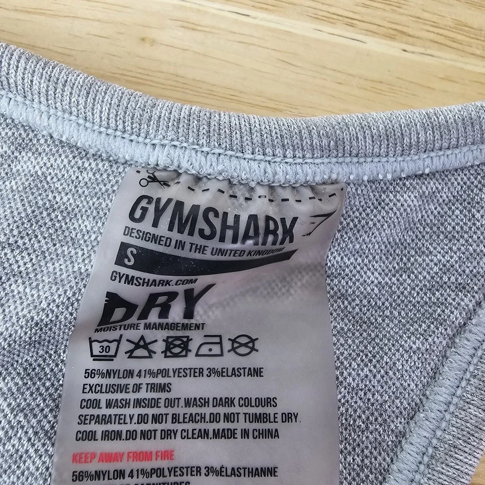 Gymshark Sports Bra Womens Small Gray Dry Flex Performance Workout‎ Racer Back